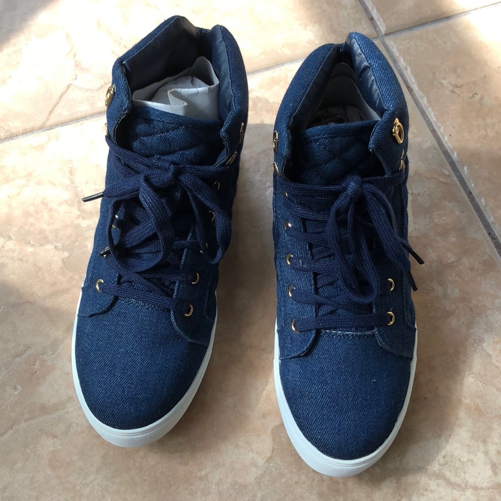 Brand New Never worn High Top Denim Sneakers